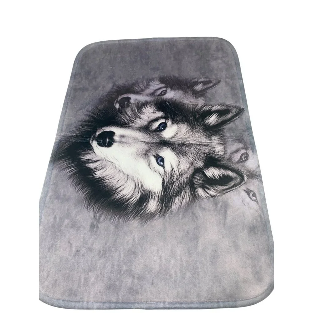Wolf Love Design Bathroom‎ Doormat Anti Slip Backing 100% Polyester Grey